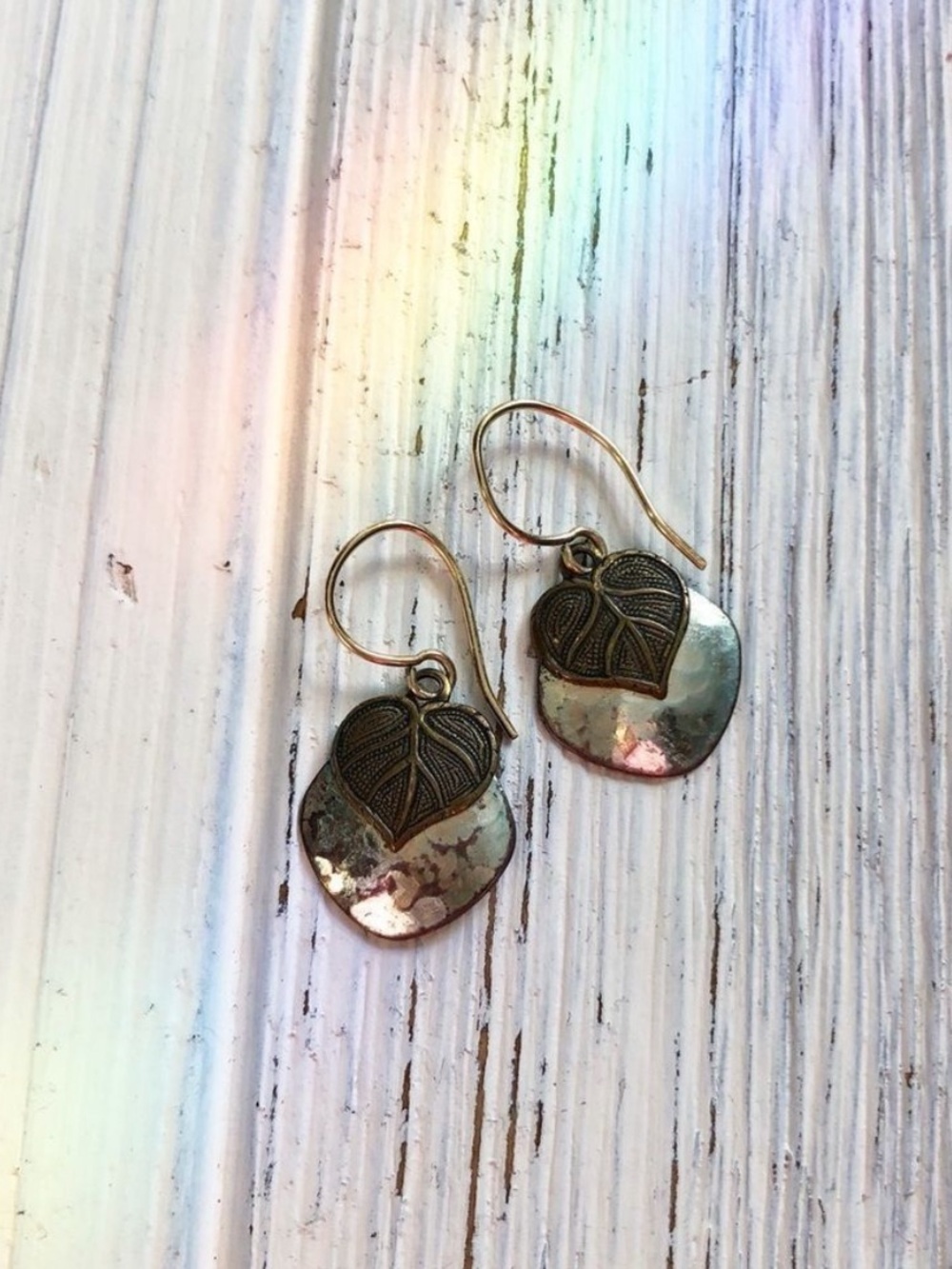 Wilda Two-Tone Gold and Silver Leaf Drop Earrings